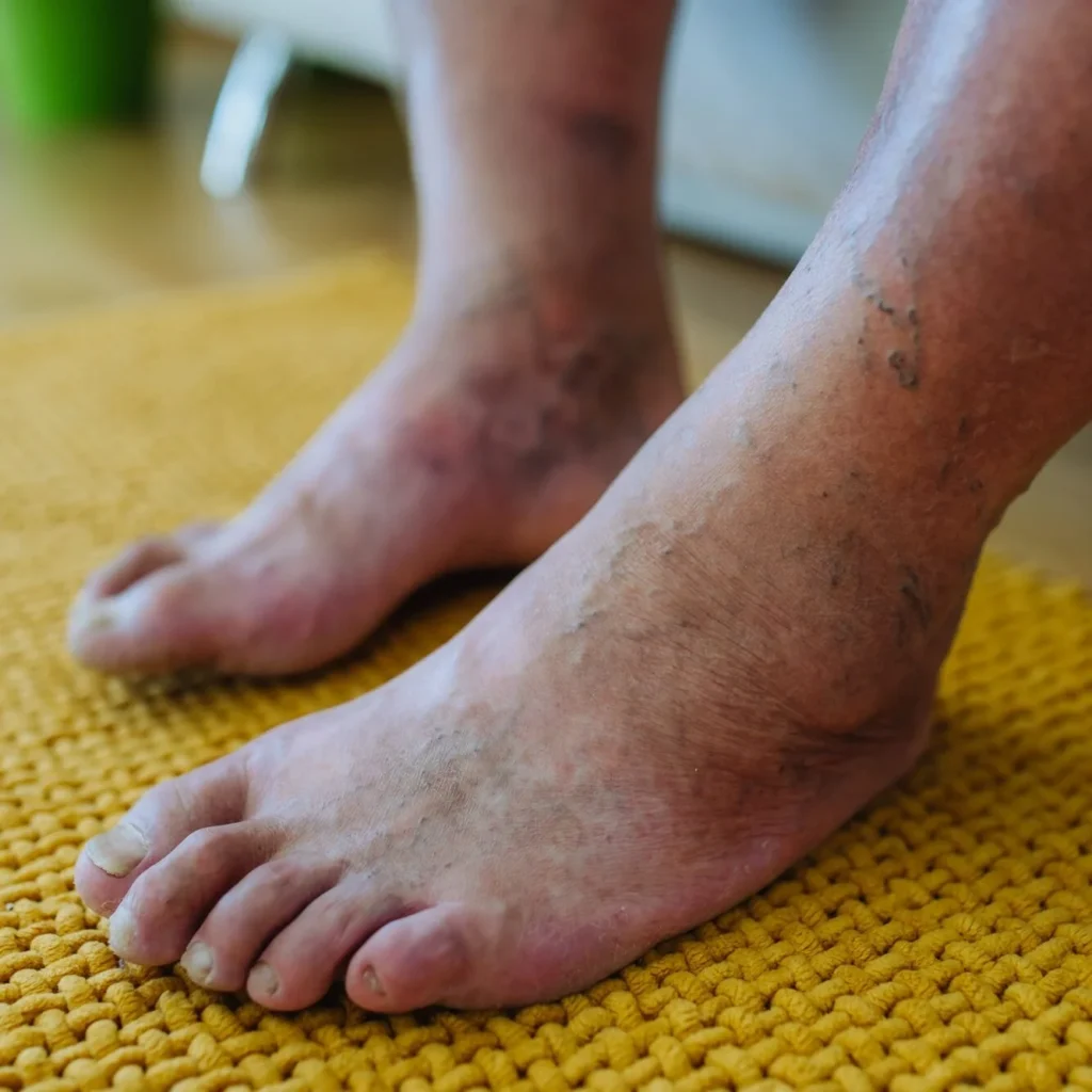 a close up shot of man s feet with diabetic foot complications 1333x1333 1